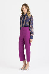 Camicia sartoriale in twill di pura seta con esclusiva fantasia sui toni del blu - Donna | Giemme BrandsCorporate