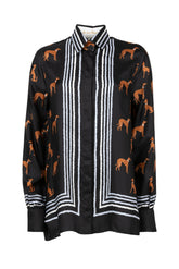 Camicia sartoriale in twill di pura seta con esclusiva fantasia sui toni del nero - Donna | Giemme BrandsCorporate