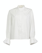 Boxy-Fit Hemd mit lasergearbeitetem Muster aus weißem Baumwollstoff - Damen Last Chance | Giemme BrandsCorporate