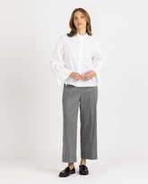 Boxy-Fit Hemd mit lasergearbeitetem Muster aus weißem Baumwollstoff - Damen Last Chance | Giemme BrandsCorporate