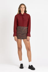 Fuchsia bouclé wool mini skirt - Women's Shirts and Dresses | Giemme BrandsCorporate