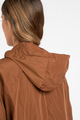 Hazel technical fabric hooded trench coat - Hazelnut | Giemme BrandsCorporate