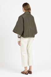 Green technical fabric reversible padded cape - Green | Giemme BrandsCorporate