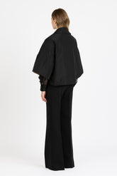 Black technical fabric reversible padded cape - Black | Giemme BrandsCorporate