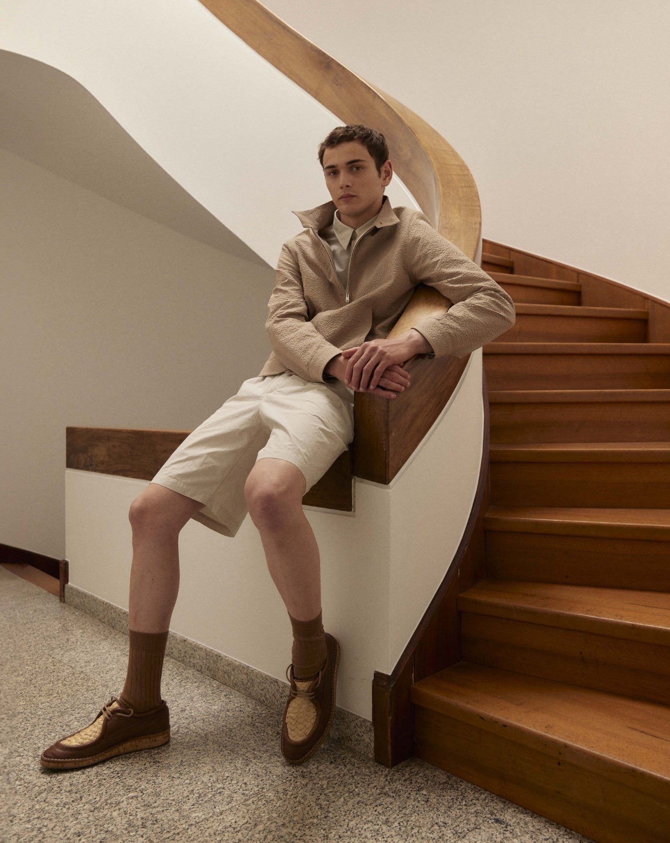 Tシャツ・カットソー TINTORIA MATTEI GURU HIGH NECK LINEN SHIRT (QE8GRP UI2) Tintoria Mattei - Authentic, Premium Shirts Made in Italy