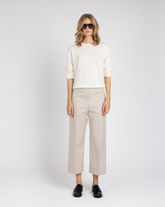 Pantaloni regular fit a gamba dritta in cotone elasticizzato beige - Collezione DONNA | Giemme BrandsCorporate