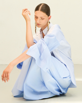 Gonna midi regular fit in popeline di puro cotone azzurro - Azzurro | Giemme BrandsCorporate