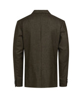 Doppelreihige Over-Fit-Jacke mit Reverskragen aus Wolle und Kaschmir in Grün - Herren Overshirt | Giemme BrandsCorporate