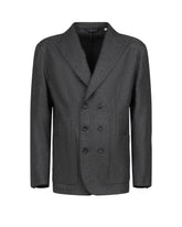 Doppelreihige Over-Fit-Jacke mit Reverskragen aus Wolle und Kaschmir in Grau - Herren Overshirt | Giemme BrandsCorporate