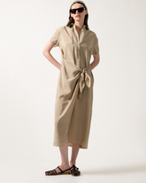 Abito chemisier regular fit a mezza manica in modal beige - Abiti | Giemme BrandsCorporate