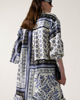 Abito chemisier regular fit in pura seta con esclusiva stampa floreale blu - Blu | Giemme BrandsCorporate