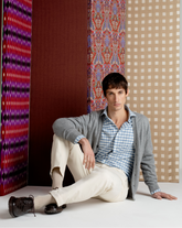 Light blue check cotton and cashmere shirt with french collar - Man collection | Giemme BrandsCorporate