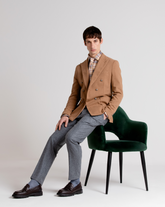 Beige check pure cotton Vaiella shirt with french collar - Man collection | Giemme BrandsCorporate
