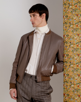 Beige pure cotton flannel shirt with french collar and plastron - Man collection | Giemme BrandsCorporate