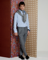 Light blue and red stripes pure cotton shirt with french collar - Man collection | Giemme BrandsCorporate