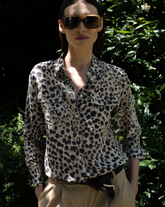Camicia regular fit in viscosa e seta con esclusiva fantasia leopardata sui toni del marrone - Camicie | Giemme BrandsCorporate