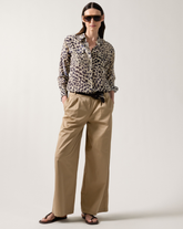 Camicia regular fit in viscosa e seta con esclusiva fantasia leopardata sui toni del marrone - Camicie | Giemme BrandsCorporate