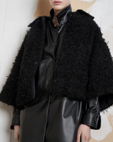 Black bouclé wool reversible cape - New In Le Sarte Pettegole | Giemme BrandsCorporate