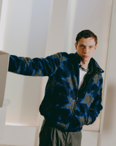 Bomber imbottito in misto lana vergine con esclusivo motivo a stella sui toni del blu e del grigio - Collezione UOMO | Giemme BrandsCorporate