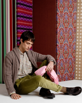 Camicia con collo francese in puro cotone con stampa liberty sui toni del beige - Collezione UOMO | Giemme BrandsCorporate