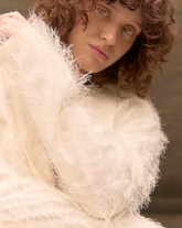 Regular fit lined jacket in pure white viscose with appliqué details - Total look woman | Giemme BrandsCorporate