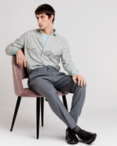 Camicia con collo francese in flanella di puro cotone a quadri marroni e verdi - Collezione UOMO | Giemme BrandsCorporate