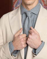 Camicia con collo francese in flanella di puro cotone grigia - Collezione UOMO | Giemme BrandsCorporate