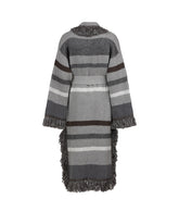 Maxi cardigan in misto lana Mohair sui toni del grigio - Grigio | Giemme BrandsCorporate