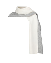 Sciarpa over in misto lana d'Alpaca grigio con contrasti in maglia a coste panna - Grigio | Giemme BrandsCorporate