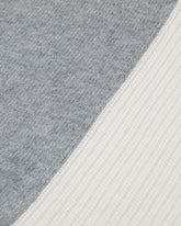 Cardigan in misto lana d'Alpaca grigio con contrasti in maglia a coste panna - Grigio | Giemme BrandsCorporate