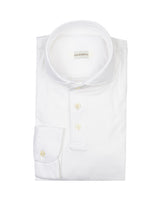 Polo regular fit a manica lunga in jersey di puro cotone bianco - Dress shirt | Giemme BrandsCorporate