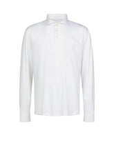 Polo regular fit a manica lunga in jersey di puro cotone bianco - Dress shirt | Giemme BrandsCorporate