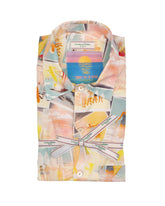 Camicia over fit a mezza manica con collo italiano in puro cotone con esclusiva stampa surf - Tintoria Mattei | Giemme BrandsCorporate