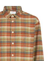 Camicia over fit con collo italiano in flanella di puro cotone a quadri verdi - Verde | Giemme BrandsCorporate