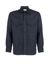 Over jacket con collo italiano e doppia tasca stondata in cotone misto lino blu - Tintoria Mattei | Giemme BrandsCorporate