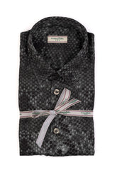 Camicia con collo francese in twill di pura viscosa in esclusiva stampa animalier grigia - Collezione UOMO | Giemme BrandsCorporate