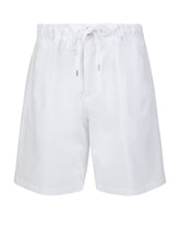 Pantaloni bermuda regular fit con coulisse in puro cotone bianco - Tintoria Mattei | Giemme BrandsCorporate