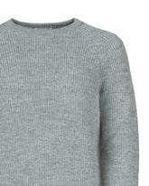 Comfort fit crew neck sweater in grey wool and Alpaca wool - Grey | Giemme BrandsCorporate