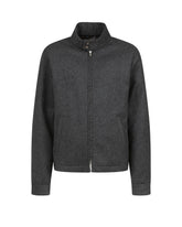 Padded bomber jacket in grey bouclé wool - Men's Shirts and Overshirt Jackets | Giemme BrandsCorporate