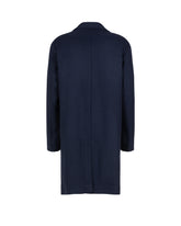 Over fit coat with notch lapel in blue wool - Men's Shirts and Overshirt Jackets | Giemme BrandsCorporate