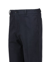 Wide-leg pants in blue stretch cotton twill - Blue | Giemme BrandsCorporate