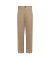 Pantaloni wide leg in twill di cotone elasticizzato beige - Complete the look | Giemme BrandsCorporate
