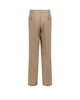 Pantaloni wide leg in twill di cotone elasticizzato beige - Nocciola | Giemme BrandsCorporate