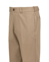 Pantaloni wide leg in twill di cotone elasticizzato beige - Nocciola | Giemme BrandsCorporate