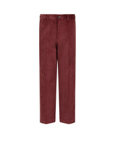 Pantaloni wide leg in velluto a coste di puro cotone bordeaux - Complete the look | Giemme BrandsCorporate