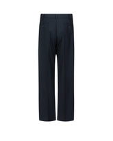 Wide leg trousers in blue stretch virgin wool - Blue | Giemme BrandsCorporate