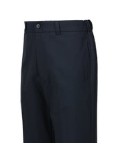 Wide leg trousers in blue stretch virgin wool - Blue | Giemme BrandsCorporate