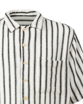 Camicia over fit a mezza manica con collo italiano in maglia di poliestere e cotone - Nero | Giemme BrandsCorporate