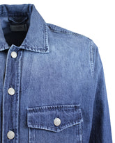 Over Fit Hemdjacke mit italienischem Kragen aus Baumwoll- und Hanf-Denim - Denim | Giemme BrandsCorporate