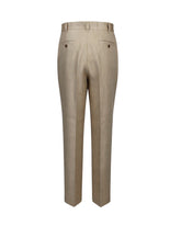 Wide-leg pants in pure walnut linen - Hazelnut | Giemme BrandsCorporate